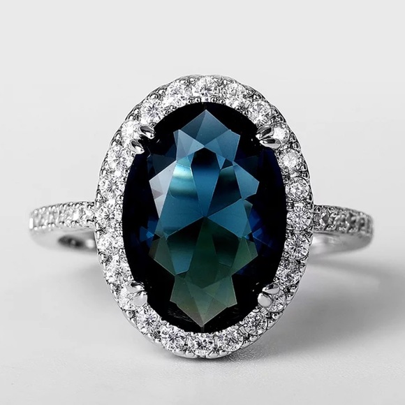 LONDON BLUE 925 STERLING SILVER DIAMOND RING - Picture 2 of 5